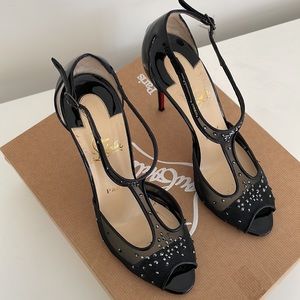 Christian Louboutin Patinana 100 mm T Strap with Crystals